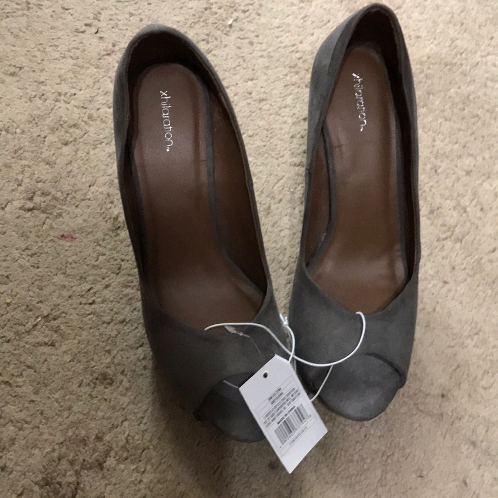 Grey high heel shoes